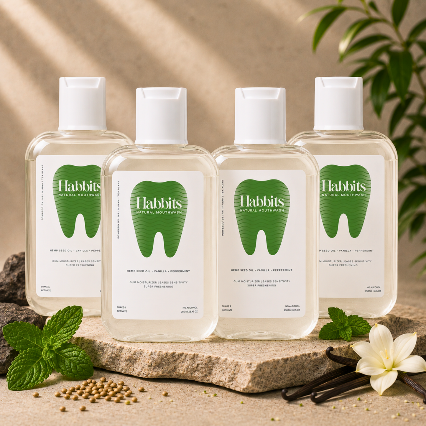 Sensitivity Relief Natural Mouthwash- Vanilla, Hemp & Spearmint