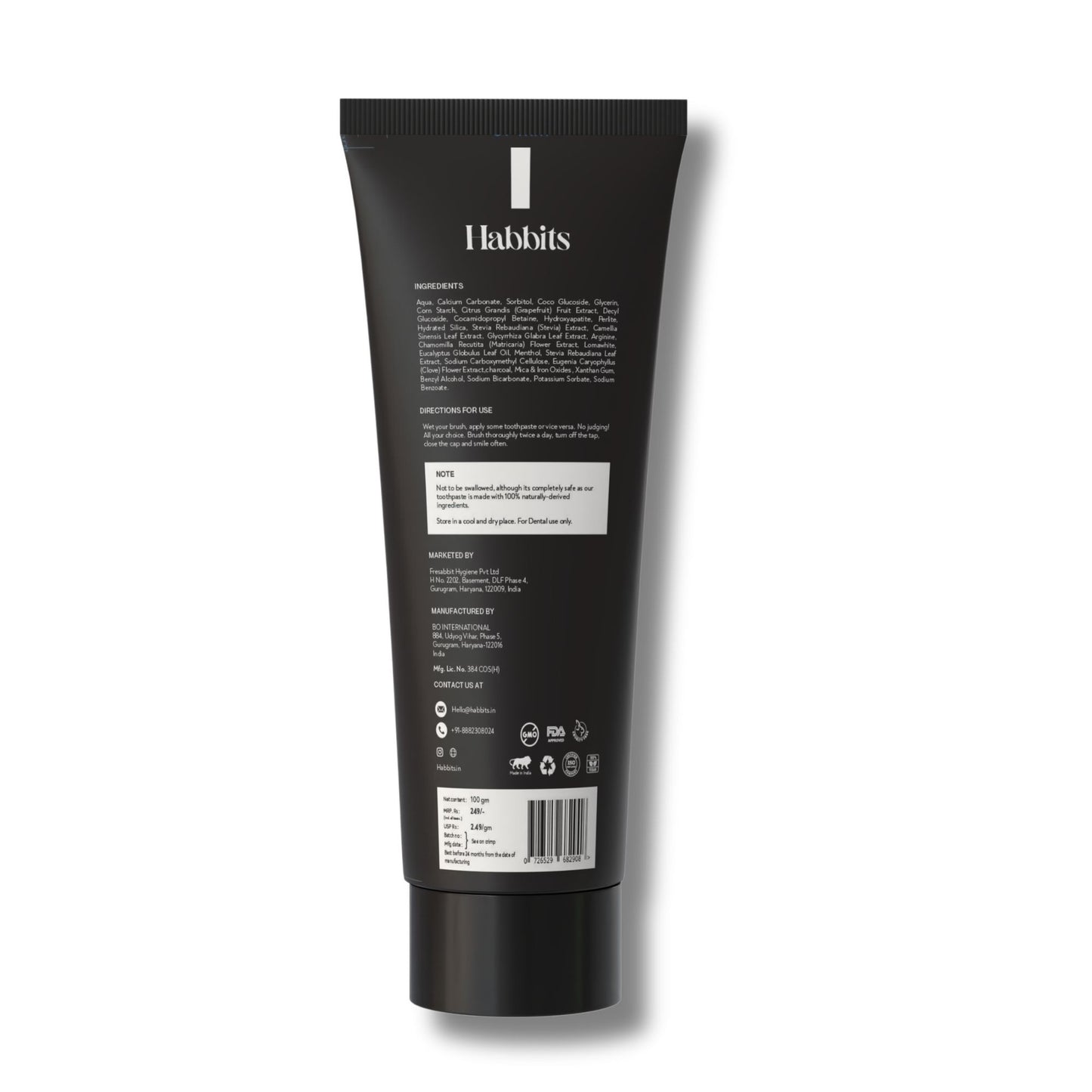 Natural Teeth Whitening Toothpaste - Charcoal mint