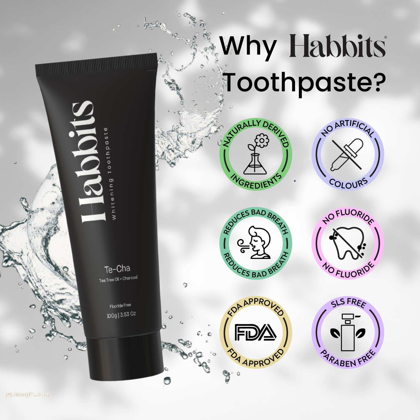 Natural Teeth Whitening Toothpaste - Charcoal mint