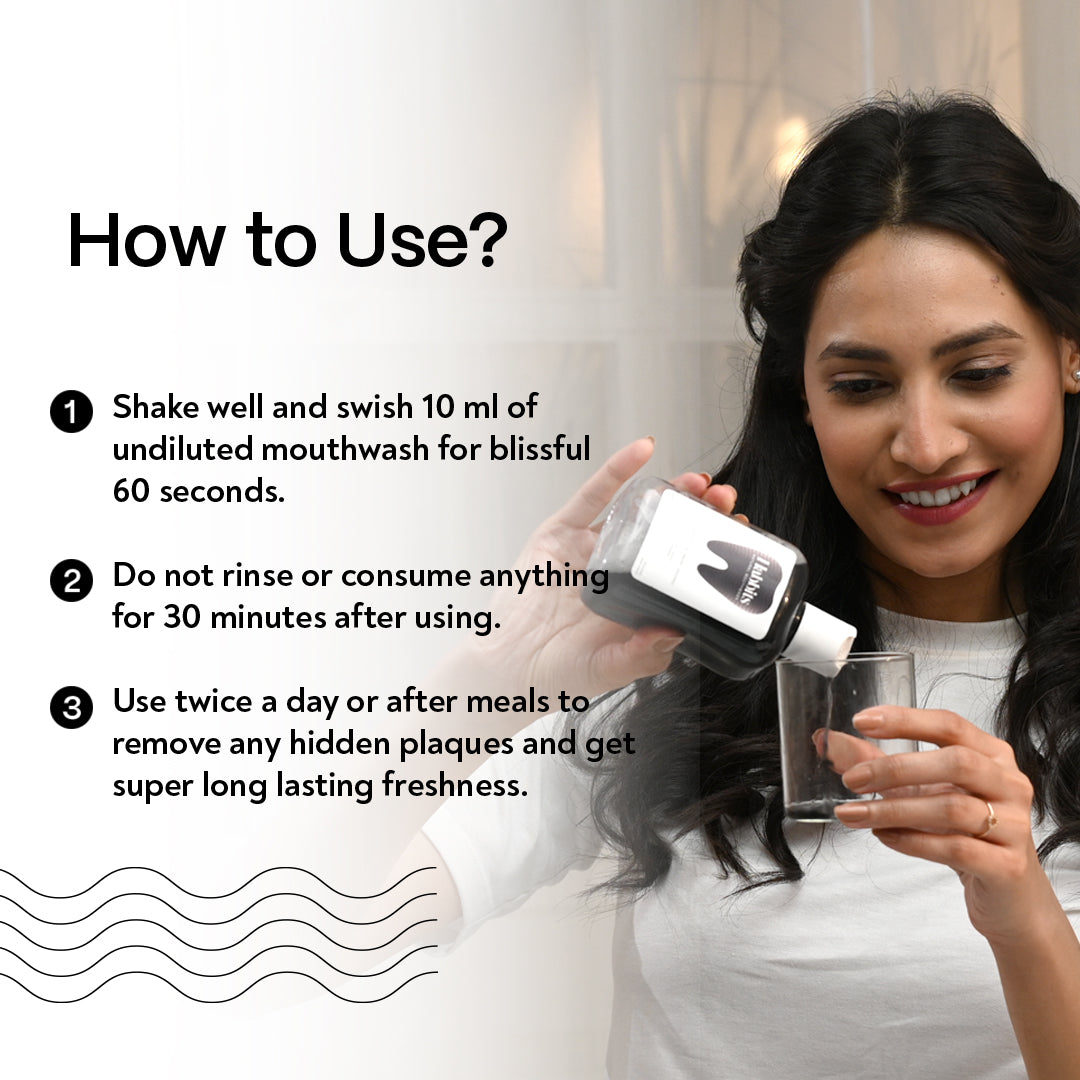 Teeth Whitening Natural Mouthwash- Charcoal & Spearmint