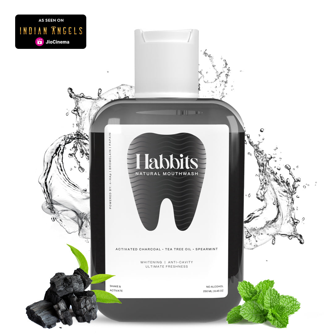 Teeth Whitening Natural Mouthwash- Charcoal & Spearmint  - Pack of 1