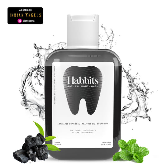 Teeth Whitening Natural Mouthwash- Charcoal & Spearmint  - Pack of 1