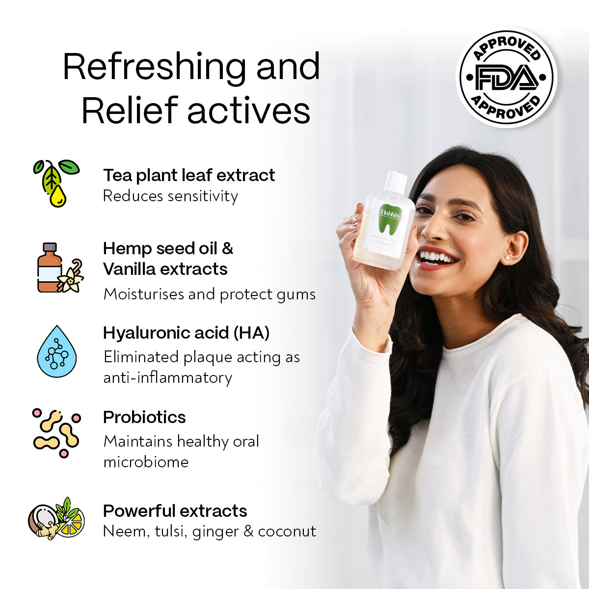 Sensitivity Relief Natural Mouthwash- Vanilla, Hemp & Spearmint