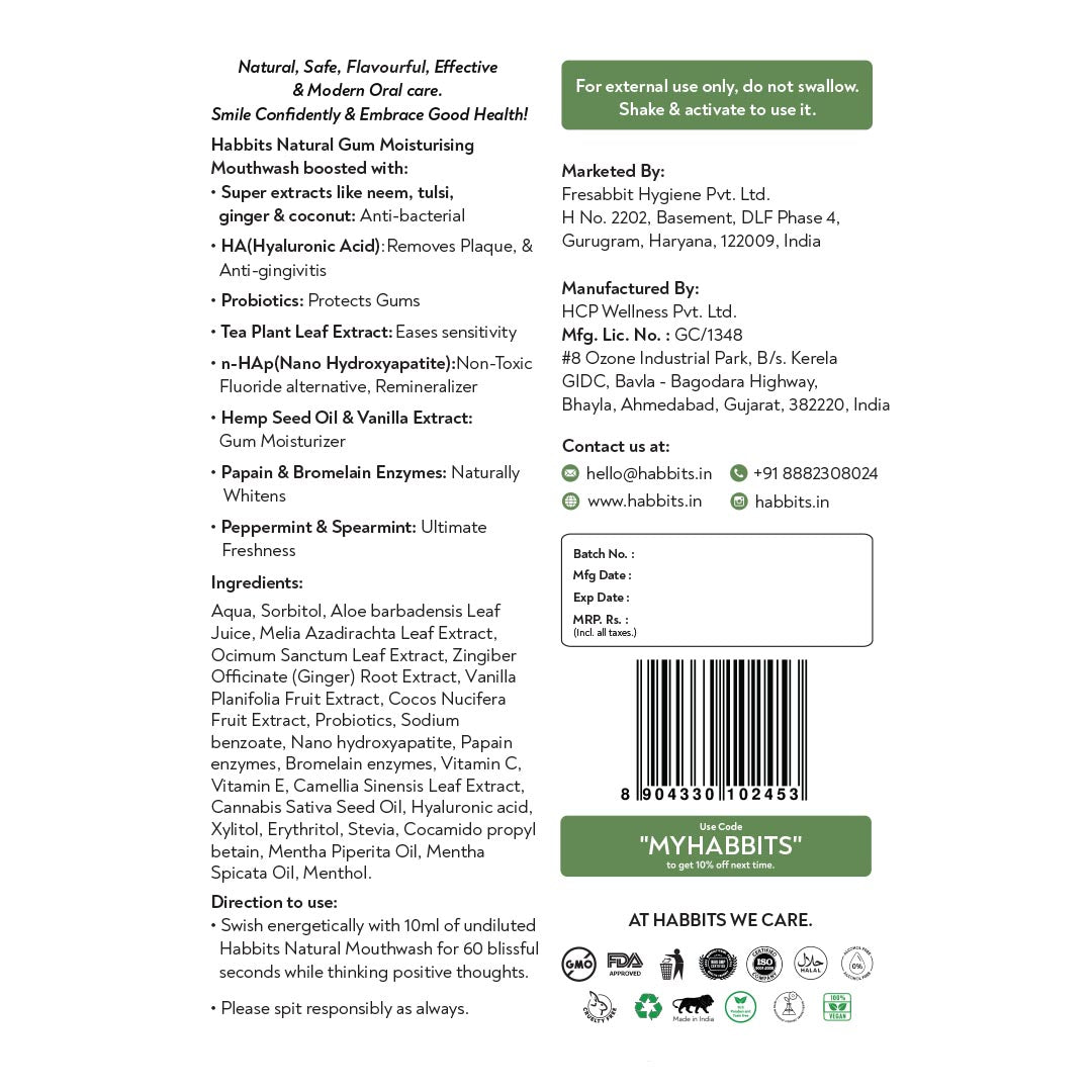 Sensitivity Relief Natural Mouthwash- Vanilla, Hemp & Spearmint