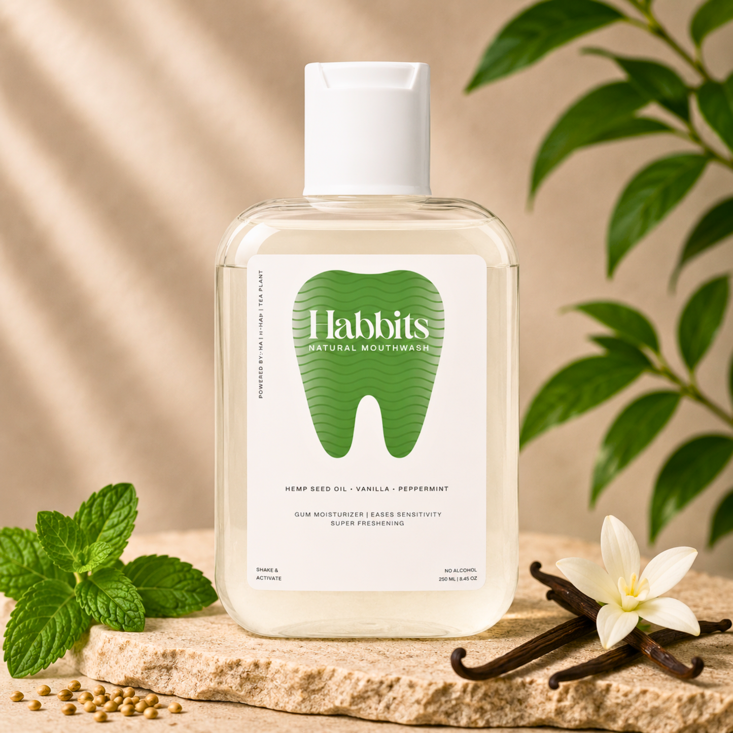 Sensitivity Relief Natural Mouthwash- Vanilla, Hemp & Spearmint