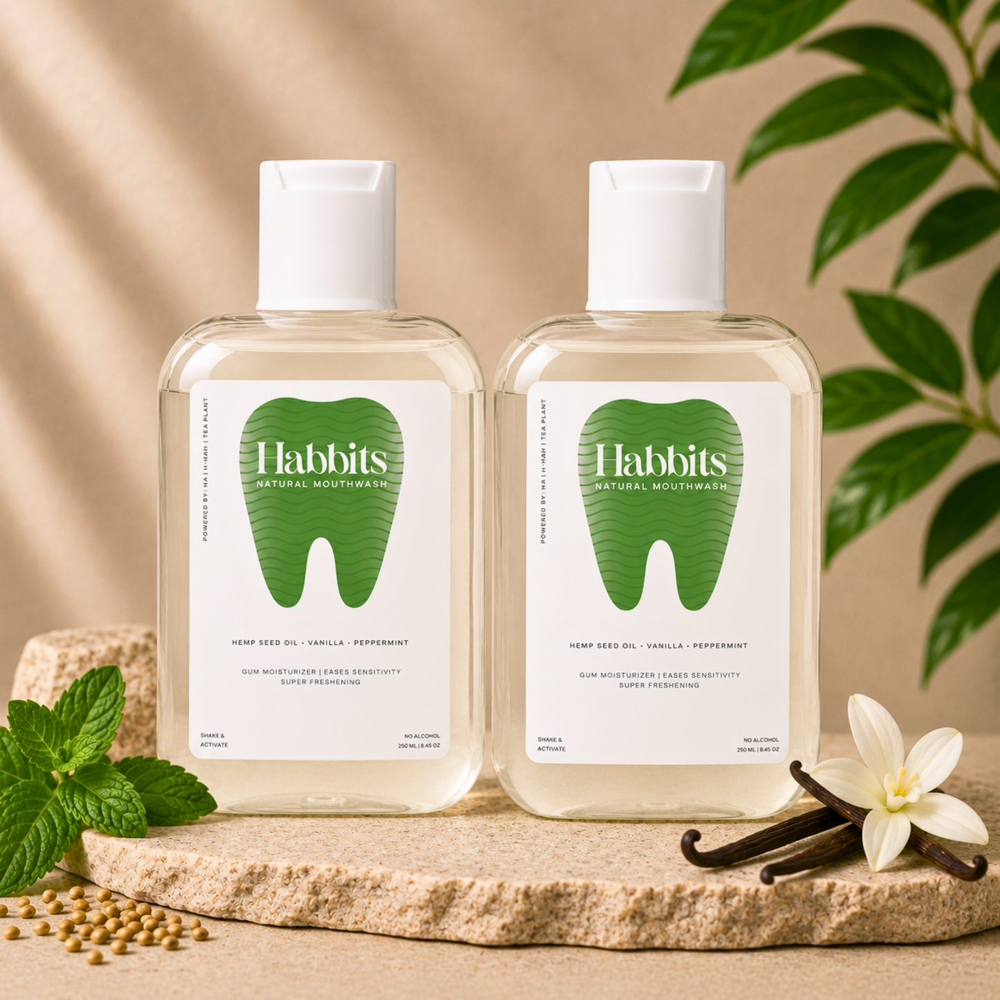 Sensitivity Relief Natural Mouthwash- Vanilla, Hemp & Spearmint