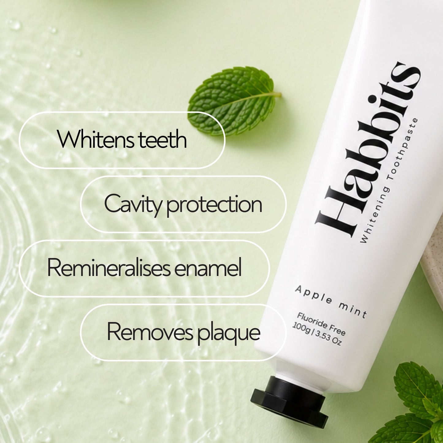 Natural Teeth Whitening Toothpaste - Apple mint