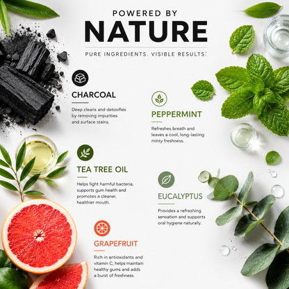 Natural Teeth Whitening Toothpaste Duo - Charcoal mint + Apple mint