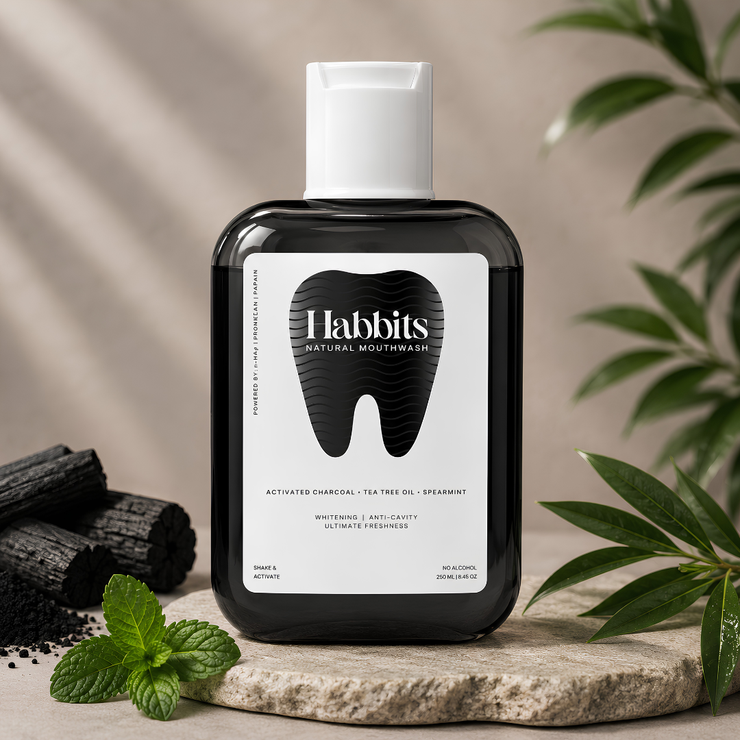 Teeth Whitening Natural Mouthwash- Charcoal & Spearmint  - Pack of 1