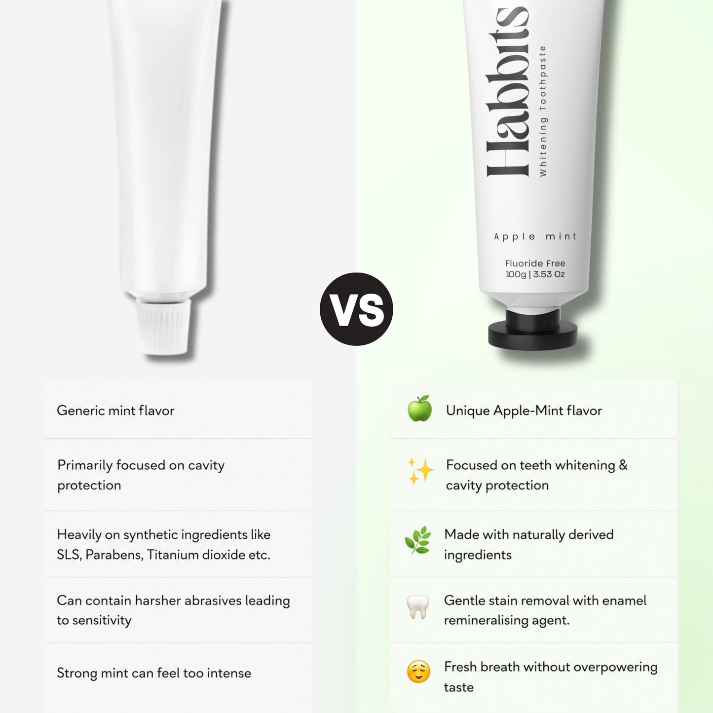 Natural Teeth Whitening Toothpaste - Apple mint