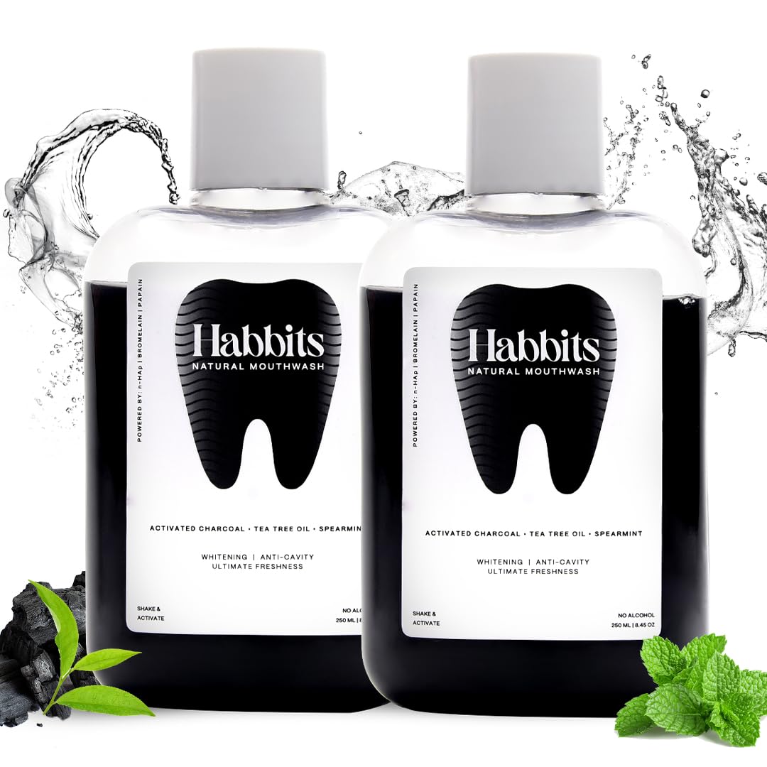 Teeth Whitening Natural Mouthwash- Charcoal & Spearmint